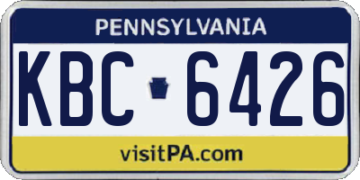 PA license plate KBC6426