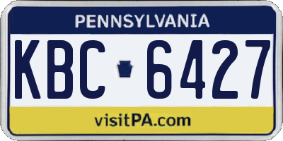 PA license plate KBC6427