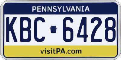 PA license plate KBC6428