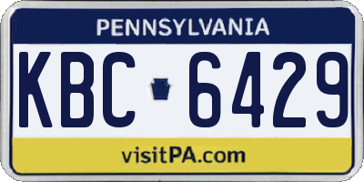 PA license plate KBC6429