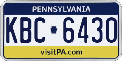PA license plate KBC6430