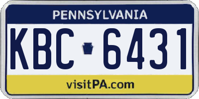 PA license plate KBC6431
