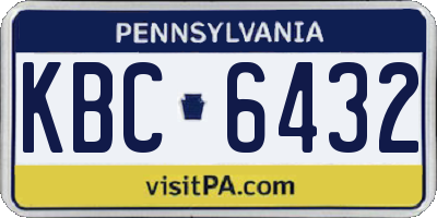 PA license plate KBC6432