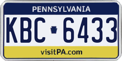 PA license plate KBC6433