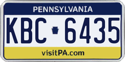 PA license plate KBC6435