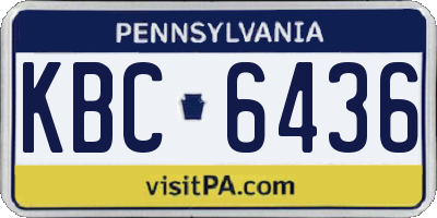 PA license plate KBC6436