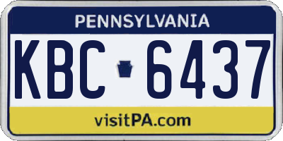 PA license plate KBC6437