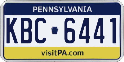 PA license plate KBC6441
