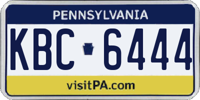 PA license plate KBC6444