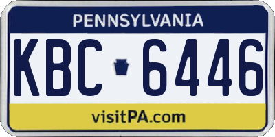PA license plate KBC6446