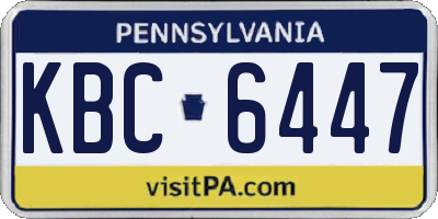 PA license plate KBC6447