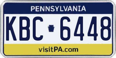 PA license plate KBC6448