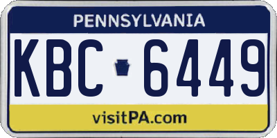 PA license plate KBC6449