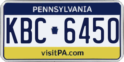 PA license plate KBC6450