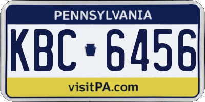 PA license plate KBC6456