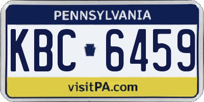 PA license plate KBC6459