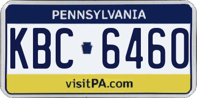 PA license plate KBC6460