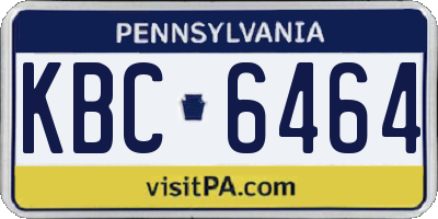 PA license plate KBC6464