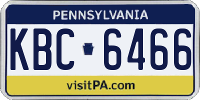PA license plate KBC6466
