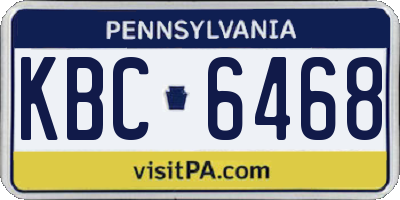 PA license plate KBC6468