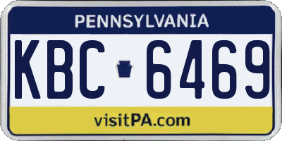 PA license plate KBC6469