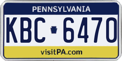 PA license plate KBC6470