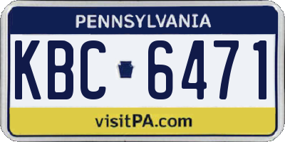 PA license plate KBC6471