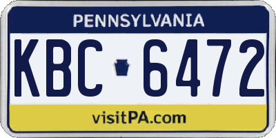 PA license plate KBC6472