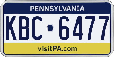 PA license plate KBC6477