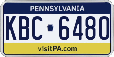 PA license plate KBC6480