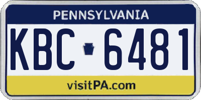 PA license plate KBC6481