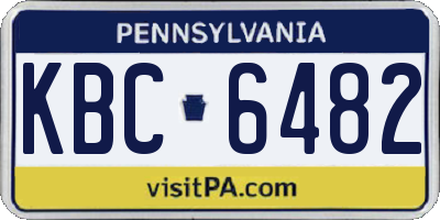 PA license plate KBC6482