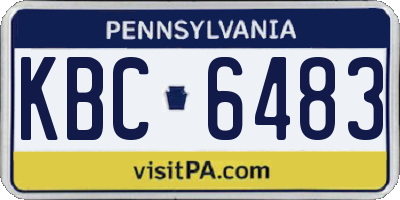 PA license plate KBC6483