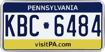 PA license plate KBC6484