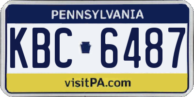 PA license plate KBC6487