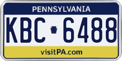 PA license plate KBC6488
