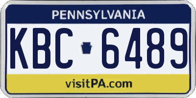 PA license plate KBC6489