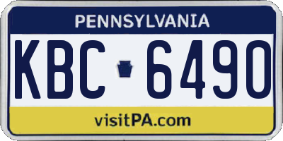 PA license plate KBC6490
