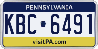 PA license plate KBC6491