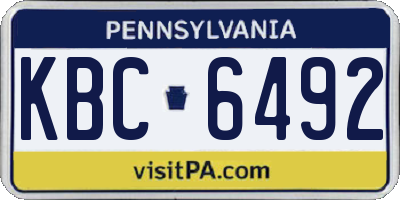 PA license plate KBC6492