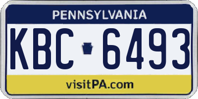 PA license plate KBC6493