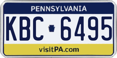 PA license plate KBC6495