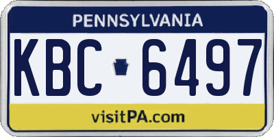 PA license plate KBC6497
