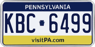 PA license plate KBC6499