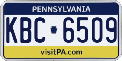 PA license plate KBC6509