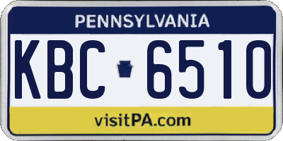 PA license plate KBC6510
