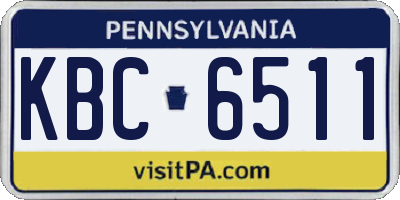 PA license plate KBC6511