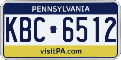 PA license plate KBC6512