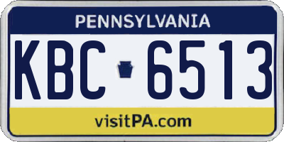 PA license plate KBC6513