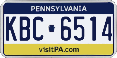 PA license plate KBC6514